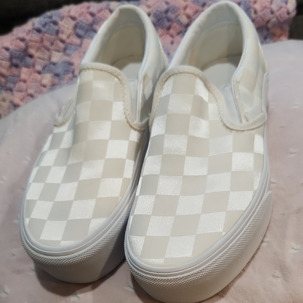 Vans White Checkered Stackform Slip-On - image 3
